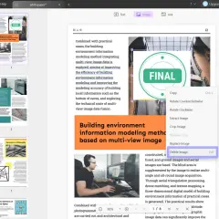 Jak usunąć pieczątkę z papieru? W programie UPDF kliknij prawym przyciskiem myszy na obrazek i wybierz "Delete Image".