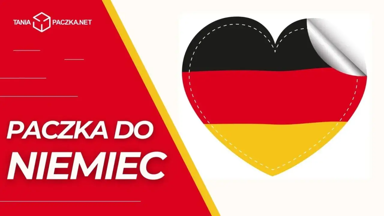 Jak zaadresować paczkę do Niemiec? Serce z flagą Niemiec i napis